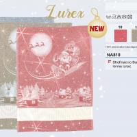 Torchon noel lurex rouge or