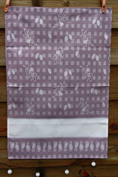 Torchon olive lilas