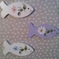 Poisson Ecru , Marguerite bleu ou rose