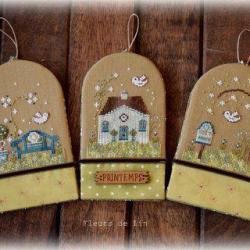 Trio d etiquettes de printemps fleur de lin 2