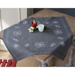 Kit Nappe à broder 80x80 cm Fleurs Blanches PN-01644728