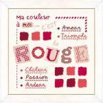 X001 rouge couleurs fiche broderie lilipoints